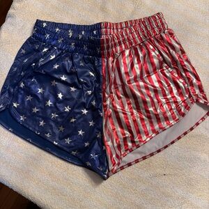 Makarthy Ladies Size XL Stars & Stripes Satin Shorts